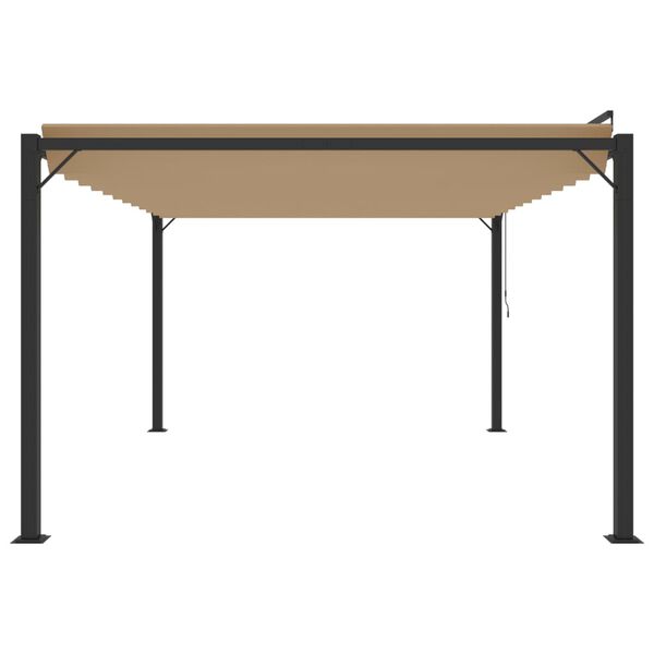 vidaXL Pergola mit Lamellendach 3x4 m Taupe Stoff und Aluminium