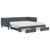 vidaXL Tagesbett Ausziehbar mit Schubladen Dunkelgrau 100x200 cm Samt