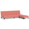 vidaXL Schlafsofa 2-Sitzer mit Hocker Rosa Samt