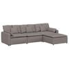 vidaXL Modulares Sofa mit Fu&szlig;hocker und Kissen Taupe