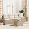 vidaXL Sofa Set 5 pcs Beige und Creme Poly-Rattan