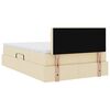 vidaXL Bett mit Stauraum und LED mit Matratze Creme 120 x 200 cm Stoff