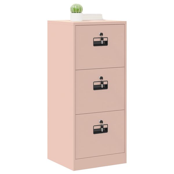 vidaXL Aktenschrank Rosa 45,5 x 42 x 106,5 cm Kaltgewalzter Stahl