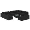 vidaXL 12-tlg. Garten-Lounge-Set mit Kissen Schwarz Poly Rattan