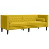 vidaXL 3-tlg. Chesterfield-Sofa-Set mit Nackenrollen Gelb Samt