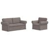 vidaXL Sofa 140cm 2 pcs Taupe Metall