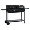 vidaXL Gas- und Holzkohle-Grill mit 2 Brennern