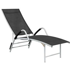 vidaXL Sonnenliege Textilene und Aluminium Schwarz