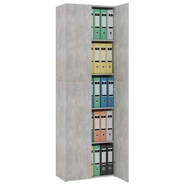 vidaXL Büroschrank Betongrau 60x32x190 cm Holzwerkstoff