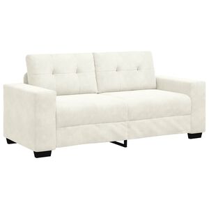 vidaXL Zweisitzer-Sofa Creme 140 cm Samt