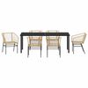 vidaXL Garten Essgruppe 7 pcs Braun Poly-Rattan