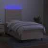 vidaXL Boxspringbett mit Matratze & LED Creme 80x200 cm Stoff