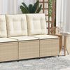 vidaXL Gartensofa mit Kissen Beige Poly Rattan