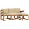 vidaXL Outdoor-Sofagarnitur mit Kissen 4 pcs Natur und Beige