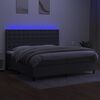 vidaXL Boxspringbett mit Matratze & LED Dunkelgrau 200x200 cm Stoff