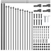 vidaXL Gartenzaun Grau 170 x 140 cm Pulverbeschichteter Stahl