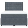 vidaXL Boxspringbett mit Matratze Dunkelgrau 140x200 cm Samt
