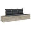 vidaXL Gartensofa-set mit Speicher 3 pcs Hellgrau Poly-Rattan