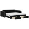 vidaXL Tagesbett Ausziehbar mit Schubladen Schwarz 100x200 cm Stoff