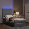 vidaXL Ottomane Bett mit Matratze & LEDs Hellgrau 80x200 cm Stoff