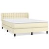 vidaXL Boxspringbett mit Matratze Creme 140x200 cm Kunstleder