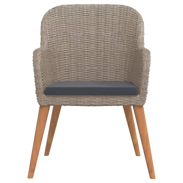 vidaXL 3-tlg. Garten-Essgruppe mit Kissen Braun