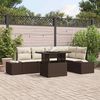 vidaXL Garten-Sofa-Set mit Speicher 6 pcs Braun Poly Rattan