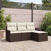 vidaXL Garten-Sofa-Set mit Kissen mit Speicher 4 pcs Braun Poly Rattan