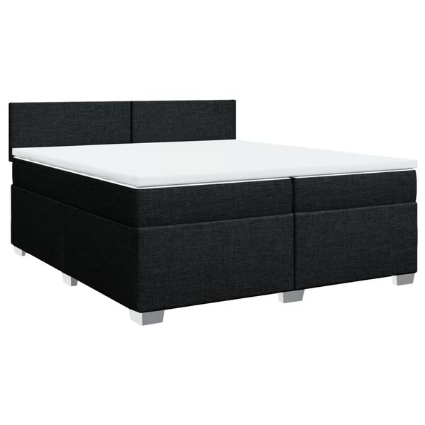 vidaXL Boxspringbett mit Matratze Schwarz 200x200 cm Stoff