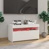 vidaXL TV-Schrank mit LED-Leuchten Hochglanz-Weiß 75x35x40 cm