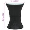 vidaXL Garten-Beistelltisch Trommelform Schwarz Poly Rattan