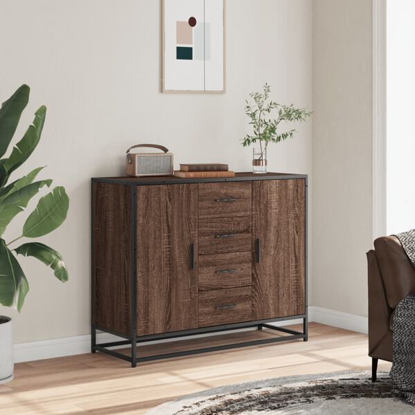 vidaXL Sideboard Braun Eichen-Optik 92x35x76 cm Holzwerkstoff