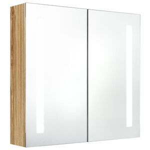 vidaXL LED-Bad-Spiegelschrank Eichenoptik 62x14x60 cm