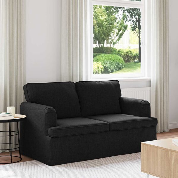 vidaXL Sofa Schwarz Gesamtabmessungen: 144 x 80 x 85 cm (B x T x H)