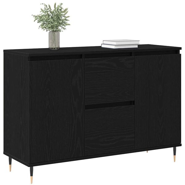vidaXL Sideboard Schwarz Eichen-Optik 101,5 x 35 x 70 cm Holzwerkstoff