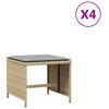 vidaXL Gartenhocker mit Kissen 4 Stk. Beigemischung Poly Rattan