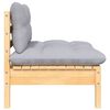 vidaXL 2-Sitzer-Gartensofa mit Grauen Kissen Massivholz Kiefer