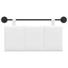 vidaXL H&auml;ngevorderseite Wandmontiert Wei&szlig; 90 x 55 x 5 cm Stoff