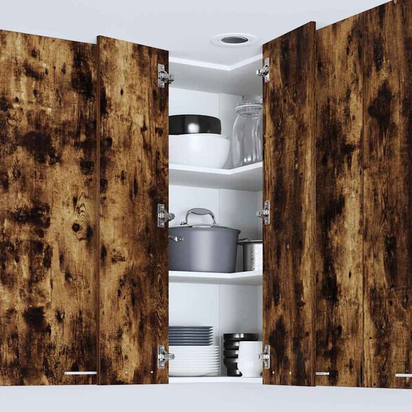 vidaXL H&auml;ngeschrank Ger&auml;ucherte Eiche und Wei&szlig; 57 x 57 x 100 cm