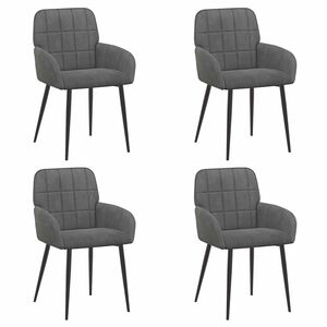 vidaXL Esszimmerst&uuml;hle 4 stk. Samt Dunkelgrau 56,5 x 50 x 85 cm