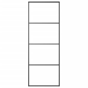 vidaXL Schiebetür Aluminium und ESG Glas 76x205 cm Schwarz