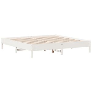 vidaXL Massivholzbett ohne Matratze Wei&szlig; 200x200 cm Kiefernholz