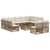 vidaXL Gartensofa-set 12 pcs Beige Poly-Rattan
