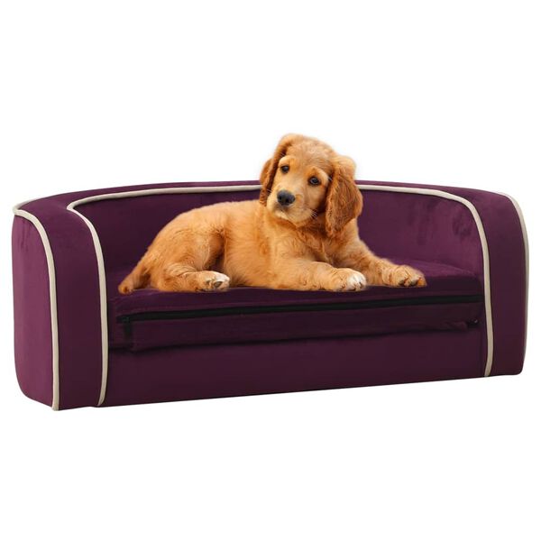 vidaXL Hundesofa Klappbar Burgunderrot 73x67x26 cm Pl&uuml;sch Waschbar