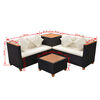 vidaXL 4-tlg. Garten-Lounge-Set mit Auflagen Poly Rattan Schwarz