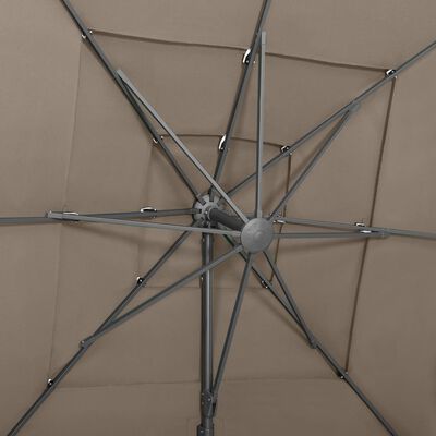 vidaXL Sonnenschirm mit Aluminium-Mast 4-lagig Taupe 250x250 cm