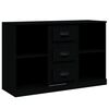 vidaXL Sideboards 3 Stk. Schwarz Holzwerkstoff