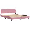 vidaXL Bett mit Matratze "Hanko" Rosa 160x200 cm Samt