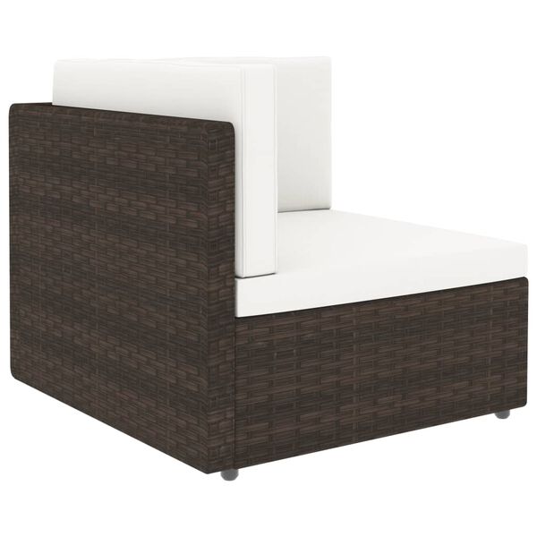 vidaXL Modulares Sofa-Eckteil Poly Rattan Braun