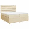 vidaXL Boxspringbett mit Matratze Creme 200x200 cm Stoff